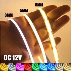 DC 12V COB LED Streifen Licht für Wohnkultur 3MM 5MM 8MM 0,5-5M 9 Farbe Weiß/Rot/Blau/Rosa/Grün Flexible Band TV Hintergrundbeleuchtung Seil