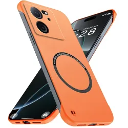 Magnetische schlanke Handyhülle für Xiaomi 13T Pro 13TPro, rahmenlose Handyhülle, matt, kratzfest, harte Abdeckung, Xiaomi13T, randlose, stoßfeste Rüstung
