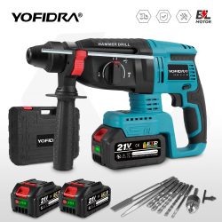 YOFIDRA 26mm Bürstenlosen Elektrischen Bohrhammer Cordless Multifunktionale Schlaghammer Bohrer Power Werkzeuge Für Makita Batterie Pin