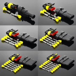 2-5 Sets Kit 2-Pin 1/2/3/4/5/6-Pin AMP Super Seal Wasserdichter Elektrischer Kabelstecker für Auto Wasserdichter Anschluss