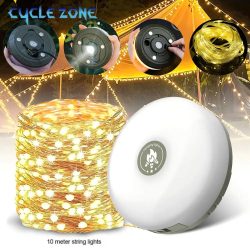 LED-Campinglampe mit Rollenstreifen, Licht, Atmosphärenbeleuchtung, 10 m, recycelbarer Lichtgürtel, Outdoor-Gartendekorationslampe für Zeltzimmer