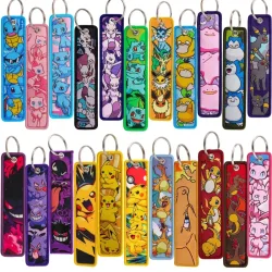 Pokemon Anime Stickerei Schlüsselanhänger Schlüsselband Jet-Tag für Autos Motorräder Rucksack Schlüsselring Anhänger Schmuck Anime Fan Zubehör