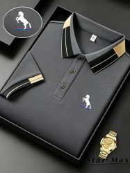 Herren Luxus Kurzarm-Poloshirt mit Pferde-Stickerei Mailänder Stil Sommer Casual T-Shirt Herren Business Markenkleidung