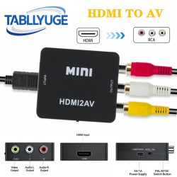 TABLLYUGE 1080P HDMI-kompatibel zu AV RCA Konverter Box HDMI2AV Adapter Mit USB Kabel Unterstützung NTSC PAL für PC HDTV Projektor