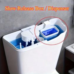 Toiletten-Spenderbox-Ersatzteil, WC-Reiniger-Pufferbox, Hängende Spenderbox mit langsam freigebendem Spender, Verlängert die Reinigungszeit
