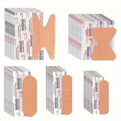 100 Stück elastische Stoff-Klebebandagen, atmungsaktiv, sortiert, Erste-Hilfe-Wundpflaster für Schnittwunden und Schürfwunden