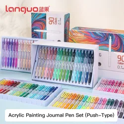 LANGUO 36/54/72/90 Farben Acryl Malerei Gel Stifte Einziehbare 0,7mm Spitze Handbuch Stift für Student Malerei Graffiti Schreiben