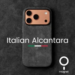 YMW, ALCANTARA Hülle für iPhone 18 17 16 15 Pro Max Supercar-ähnliches Wildleder Kompatibel mit MagSafe Business Luxus Cover