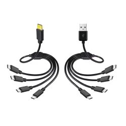50 cm USB-C auf Typ-C Mehrfachladekabel 20 cm USB auf 4 in 1 Micro-USB-Splitter-Adapterkabel 5 V 4-Port-Typ-C-Splitterkabel