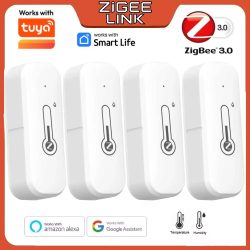 Intelligenter Zigbee 3.0 Temperatur- und Feuchtigkeitssensor, kompatibel mit Alexa und Home Assistant, Echtzeit-Tracking, App-Steuerung, Hygrometer, Thermometer