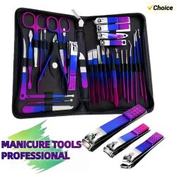 Professionelles 6-18-teiliges Set Edelstahl Maniküre & Pediküre Kit Präzisions-Nagelpflege mit Reiseetui mit Nagelknipser und Schere