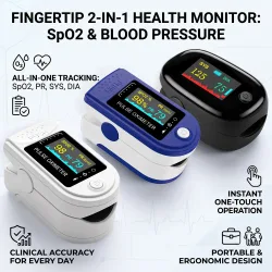 Digitales Finger-Blutdruckmessgerät mit Pulsoximeter 2-in-1 Herzfrequenz-, Blutdruck- und Blutsauerstoffmessgerät