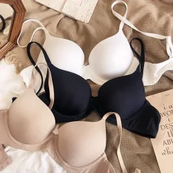 Nahtlose Unterwäsche für Frauen plus Größe BH sexy tief v Push-up Büstenhalter solide drahtlose bequeme 85 90 c d e Tasse Dessous
