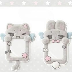Niedlicher Kätzchen-Hasen-Plüsch-Kartenhalter mit Engelsflügeln Kpop Fotokartenhalter Polaroid-Fotoschutz