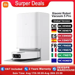 Xiaomi, Globale Version Xiaomi Robot Vacuum 5 Pro (X20+-Upgrade) AI-Kamera-Identifizierung 200 Arten von Hinderniserkennung Heben und niedrigen LDS reinigen und tief in niedrigen Räumen HD-Video Einweganrufe