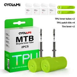 CYCLAMI Fahrradschlauch Ultraleichter TPU-Schlauch Metall Presta-Ventil FV Abnehmbares Fahrradzubehör für Mountain 1.9 2.5 MTB 29 27.5 26