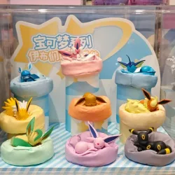 Original Pokémon Evoli Schlafpositionen-Serie Blindbox Sylveon Umbreon Flareon Anime Desktop-Dekoration Modell Geburtstagsgeschenk