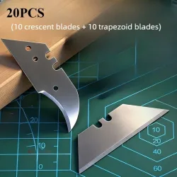 20 Stück Klingen für Kunstmesser, Klappmesser oder industrielle Schneidwerkzeuge ? ideal zum Schneiden von Tapeten, Teppichen und Kabeln