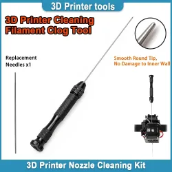 Clog Poke 3D-Drucker Zubehör: ?1,6mm Reinigungsnadel für alle 1,75mm Düsen, abnehmbare Nadel zur Düsenreinigung für 3D-Drucker