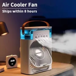OIMG, 3-in-1 neuer Ventilator, Klimaanlage, kleiner Luftkühler für den Haushalt, LED-Nachtlicht, tragbarer Luftbefeuchter, Lufteinstellventilator, Büro- und Heimventilator