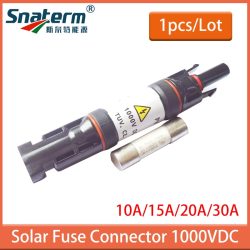 1000 VDC 10 A 15 A 20 A 30 A DC-Solar-Sicherungsstecker, schmelzbarer Halter mit Inline-Sicherung für Solarpanel-Systeme, TÜV-geprüft
