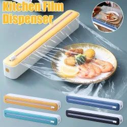 Lebensmittel filmsp ender mit Gleit schneider Plastikfolie spender magnetisch nachfüllbarer Wickelsp ender Film Aufbewahrung sbox Küchengeräte