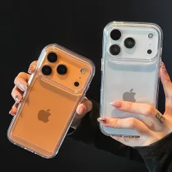 Luxuriöse Klare Harte Acryl-Handyhülle für iPhone 18 Pro Max 12 13 14 15 16 17 Pro Max Air 14 15 Plus Weiche Stoßfeste Schutzhülle