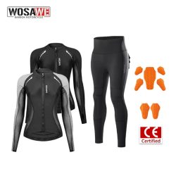 WOSAWE Damen Motorrad-Schutzjacke und Hosen-Set CE Soft Armor Sommer Motorrad Ganzkörper-Schutzausrüstung für Motocross Touring