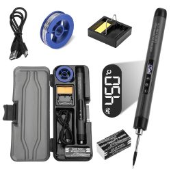 USB-Lötkolben, Mini-Klein-Lötkolben-Set, tragbar, für den Haushalt, Typ-C-Schnittstelle, 600 mAh Akku, einstellbare Temperatur
