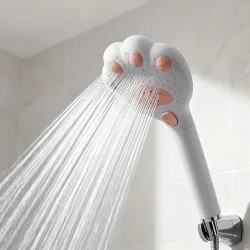 Hochdruck-Filterduschkopf Niedliche Katzenpfote 3-Modus Einstellbare Sprühstrahl Regenwassersparende Armatur Duschköpfe Badezimmerzubehör