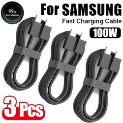 3 Stück PD 100 W USB Typ C auf C Schnellladekabel für Samsung Galaxy S22 S23 S24 S25 Plus Note Ultra A53 A54 Ladedatenkabel
