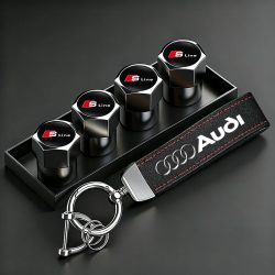 Audi Auto Reifenventilkappen-Abdeckungen/Autoschlüsselanhänger für Audi Sline A1 A2 A3 A4 A5 A6 A7 A8 Q1 Q2 Q3 Q4 Q5 Q6 Q7 Q8