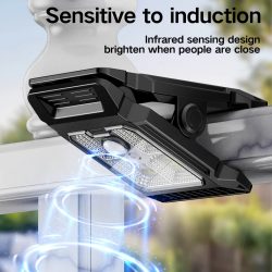 Solarbetriebene Hoflampe, Haushalts-Gartenbeleuchtung, multifunktionale Outdoor-Clip-on-Rasenlampe mit menschlichem Körpererkennung