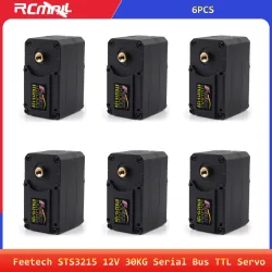 6 Stück Feetech STS3215 12V 30KG Hochpräzisions-Feedback Magnetischer Encoder-Servo 360 Grad Serieller Bus TTL Servo
