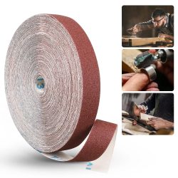 1-Zoll-Schmirgelleinenrollen, kontinuierliches Schleifpapier (2 m / 5 m), geeignet zum Holzschleifen, Metallpolieren, Autodetaillierung