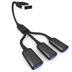USB-Verteilerkabel 1 in 3 Out, USB-A Erweiterungshub, Multi-USB-Port Erweiterungskonverter für Auto, Laptop, PC/Computer, Tastatur/Maus