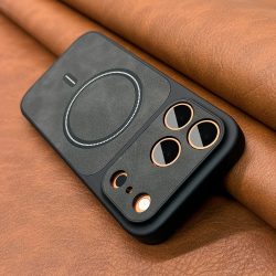 Luxuriöse Kunstleder-Handyhüllen mit Matter Oberfläche und Magnetverschluss für iPhone 13 14 15 16 17 17air Pro Max, Kompatibel mit MagSafe Kabelloser Aufladung