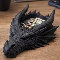 Coole Gotische Drachenkopf-Tischdekoration, Dark Series Schmuckaufbewahrung, Wohnornament