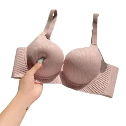 Extragroßer Push-Up-BH 6CM für kleine Brüste, ohne Bügel, senkrechte Streifen weiches Material, bequemer sexy BH für flache Brüste