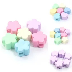 6 teile/los Blume Stern Liebe Herz Acryl Perlen für Schmuck Machen Große Loch Perlen Lose Spacer Perlen DIY Armband Telefon kette