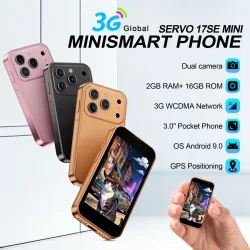 SERVO 17SE Mini-Smartphone Android Dual-SIM 3G-Netzwerk 2GB RAM 16GB ROM 3,0-Zoll-Tiny-Screen ?   Smartphones mit Gesichtserkennung GPS WLAN Kamera Kleines Taschen-Handy