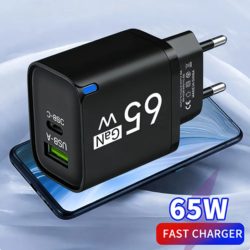 USB 65W Schnellladegerät Typ C Hochgeschwindigkeits-Ladeadapter für Mobiltelefone für iPhone Honor Xiaomi Huawei Samsung Oneplus.
