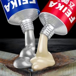1 Satz langlebiger Reparatur-Epoxidkleber aus Aluminiummetall, keine Stromversorgung erforderlich, Schweißqualität, bearbeitbar, schleifbar, lackierbar