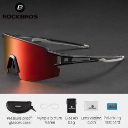 ROCKBROS Fahrradbrille mit Myopierahmen, polarisierte Len, Fahrradbrille, UV400, Outdoor-Sport, MTB, Rennrad, Sonnenbrille