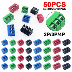 10/50PCS PCB Terminal Block Stecker Pitch 5,0mm KF301 Gerade Pin 2P 3P Schraube PCB terminal Blöcke Stecker Sortiment Kit