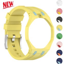2-in-1 PC Mod-Kit Gehäuse + Armband für Swatch AP Royal Pop Modifikation Integrierte Silikon Matt-Abdeckung Stoßfänger Band Zubehör