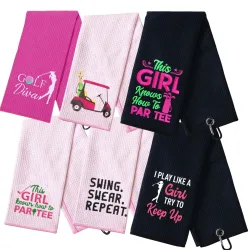 Lustiges Premium-Golftuch aus Mikrofaser für Damen, bestickte Golftücher für Golftaschen, Golfzubehör für Damen-Golferinnen