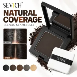 Sevich 5 Farben 12 g Haarschatten-Puder, wasserfest, Haaransatz, Kantenkontrollpulver, Wurzelabdeckung, dunkelbrauner Haar-Concealer mit Puff