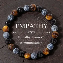Natürliche Schwarze Obsidian Verwitterte Felsen Tigerauge Perlen Armbänder für Männer zur Gesundheit Dreifacher Schutz Frauen Seelen-Schmuck