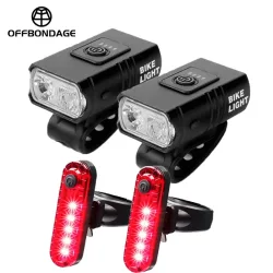 Fahrradlicht Vorne und Hinten LED USB Wiederaufladbar MTB Rennrad Lampe 1000LM Mountainbike Scheinwerfer Fahrrad Rücklicht Metall Hochleistungs-Beleuchtung